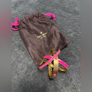 kate spade Gold and Hot Pink Enamel Bangle Set